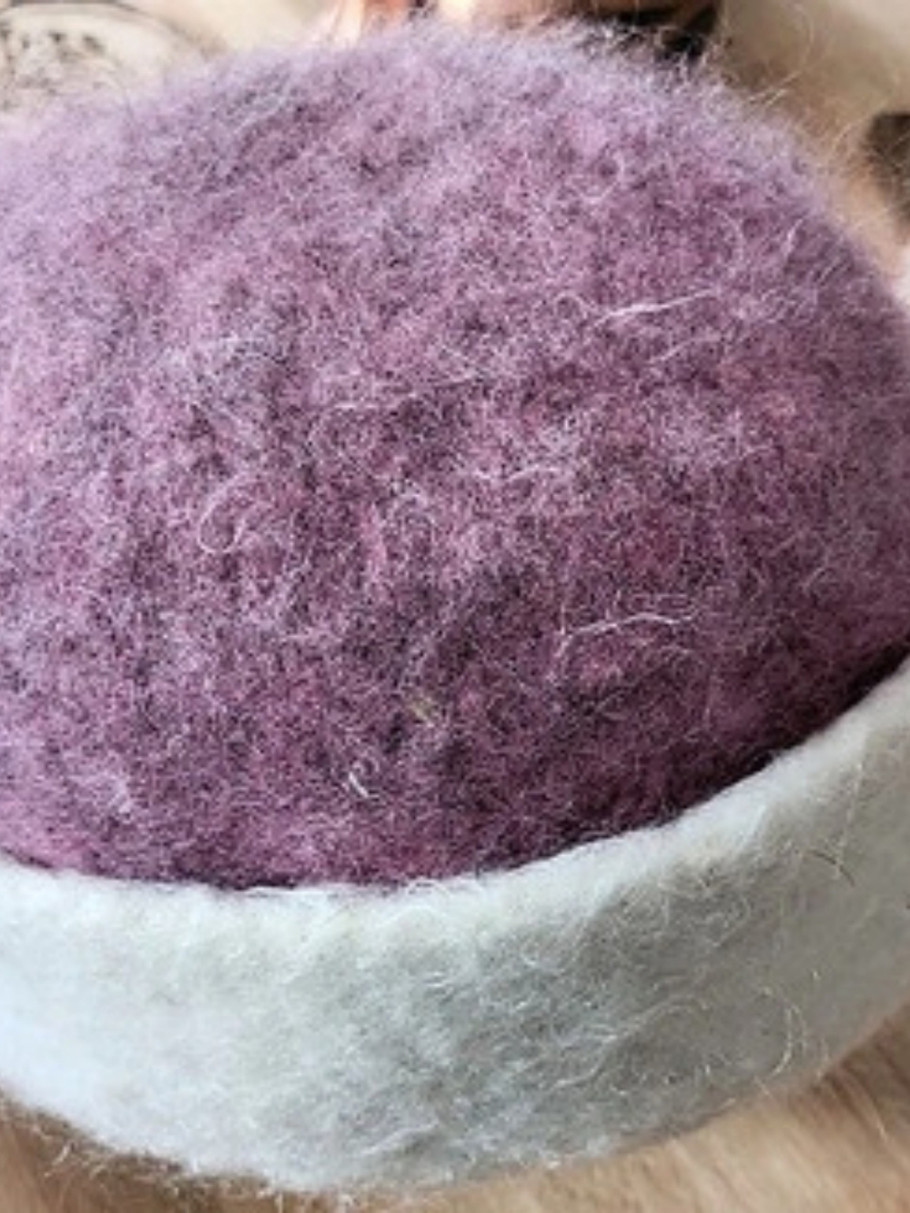 Purple & White Knit Hat
